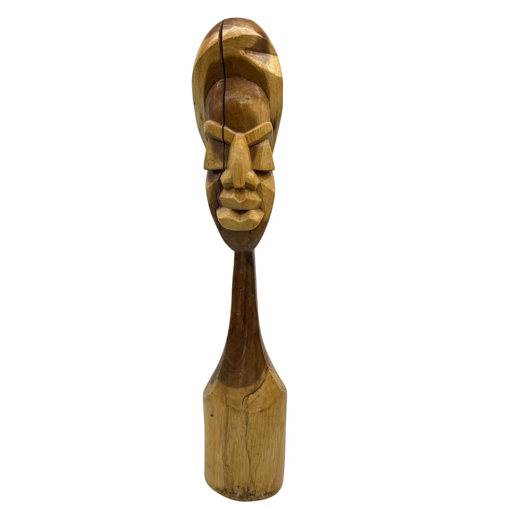 Henry Wallace‎ Wood Carving Bahamas 1989 Cubist Caribbean Folk Art Tiki